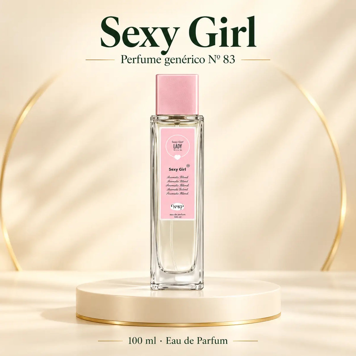 Frasco do perfume genérico Nº 83 Sexy Girl de 100 ml vendido pela Stock OFF.